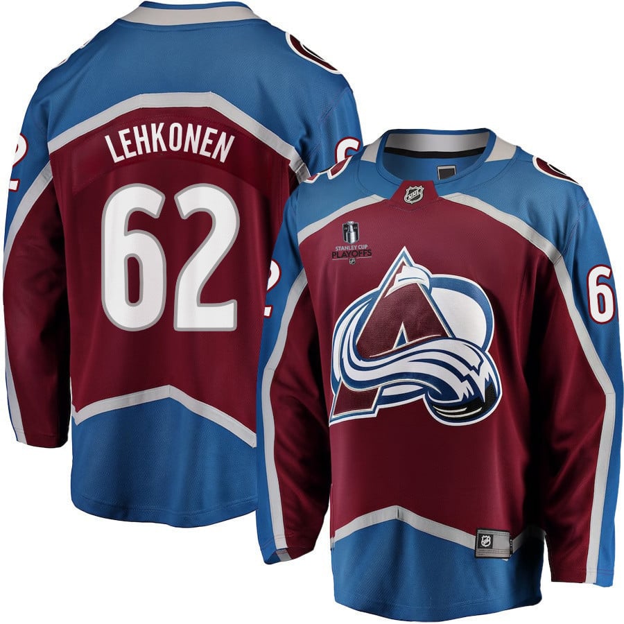 Artturi Lehkonen 62 Colorado Avalanche Stanley Cup 2023 Playoffs Patch Home Breakaway Men Jersey – Burgundy