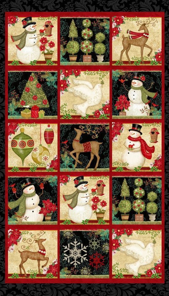 Christmas Snowman Christmas tree and reindeer Quilt Blanket