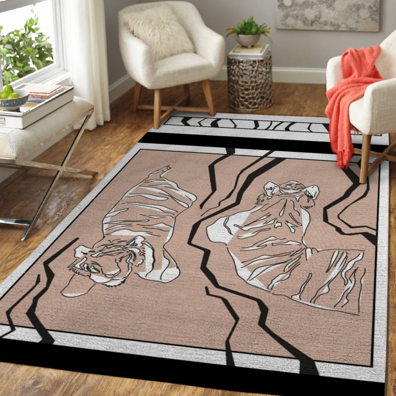 Bathing tigers – Animals Area Rug Carpet