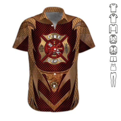 Yellow Copper Armor Firefighter Hawaiian Shirt 3D Hawaiian Shirt