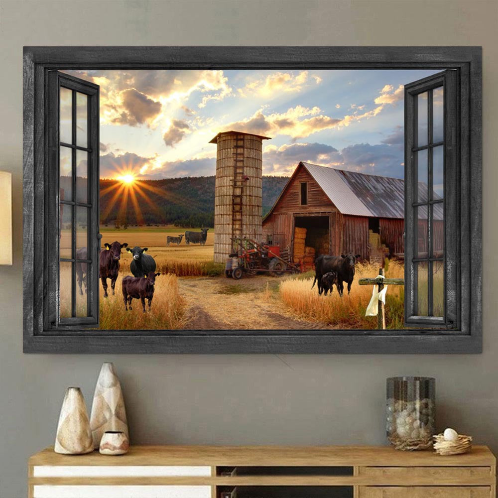 Angus Cow 3D Wall Art Painting Art 3D Farms Animal Home Decoration Gift Idea Gift Birthday