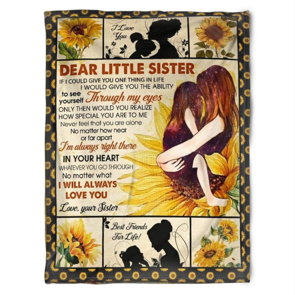 To My Sister Fleece Blanket Whatever You Go Through No Matter What I Will Always Love You, Gift For Bestie, Gift For Family, Gift For Friend, Home Decor Bedding Couch Sofa Soft And Comfy