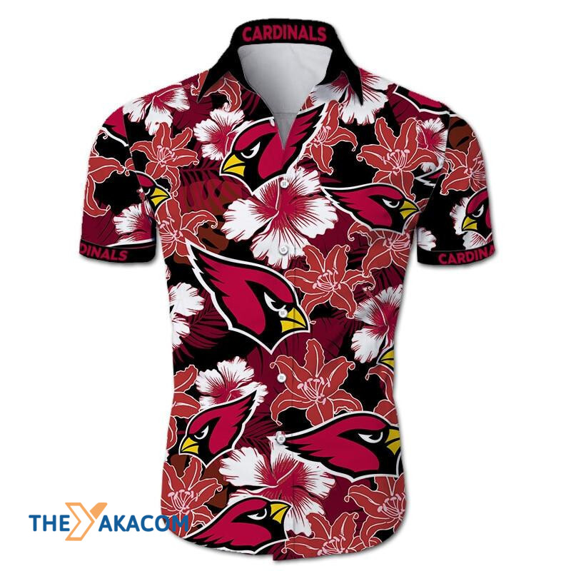 Arizona Cardinals Nfl Team Gift For Fan Tropical Flower Short Sleeve Hawaii Shirt Ha33629