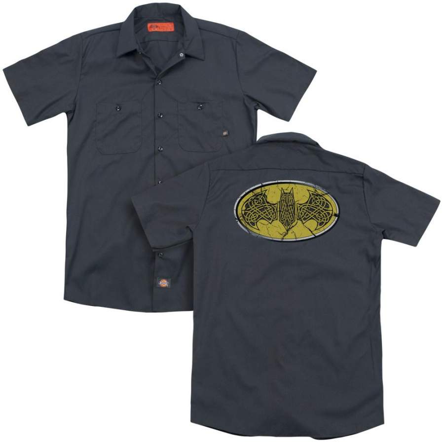 Batman – Celtic Shield (Back Print) Adult Work Shirt