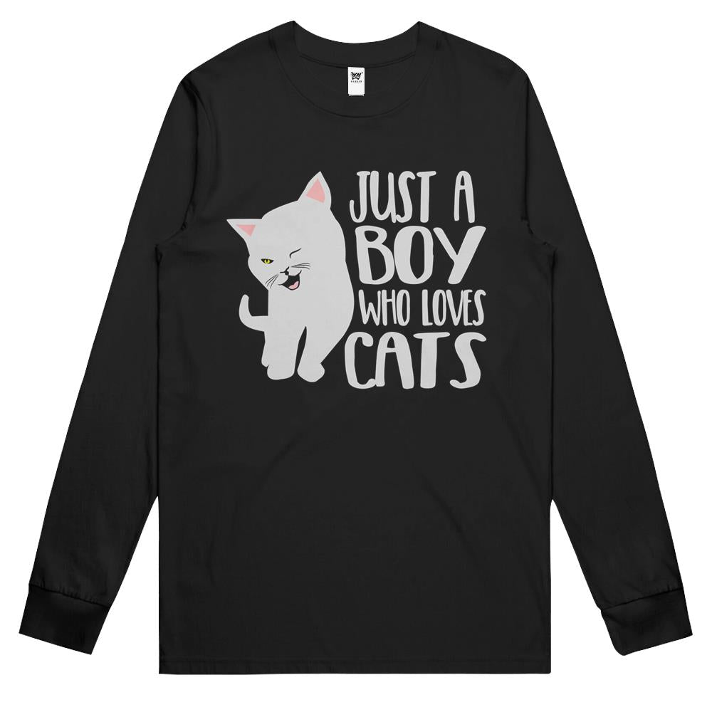 Animal Lover – Just A Boy Who Loves Cats Long Sleeve T Shirts