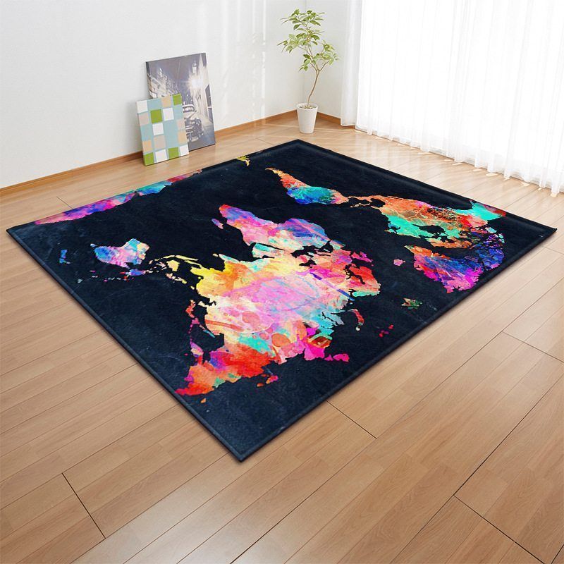 Colored World Map Rug