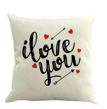 “Happy Valentine Day Cushion Cover I LOVE YOU”