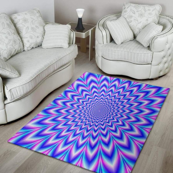 Blue Optical illusion Area Rug