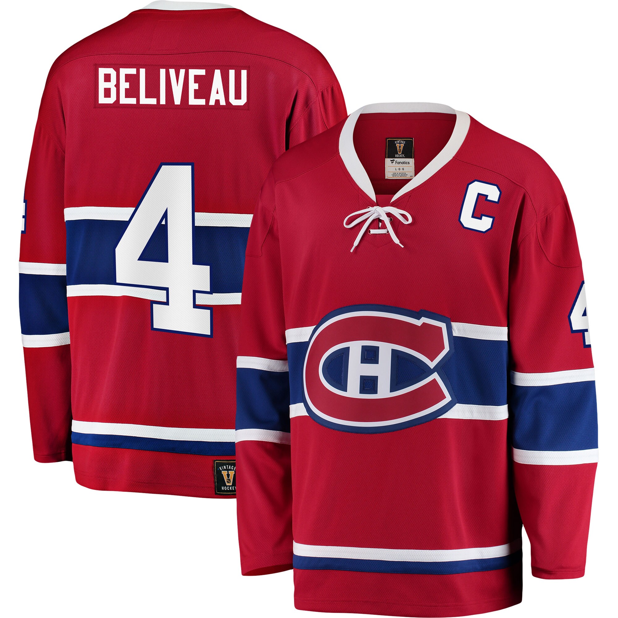 Men's Montreal Canadiens Jean Beliveau Red Premier Breakaway Retired Player Jersey