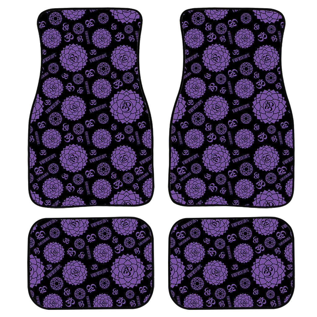 Sahasrara Chakra Pattern Print Front And Back Car Floor Mats, Front Car Mat