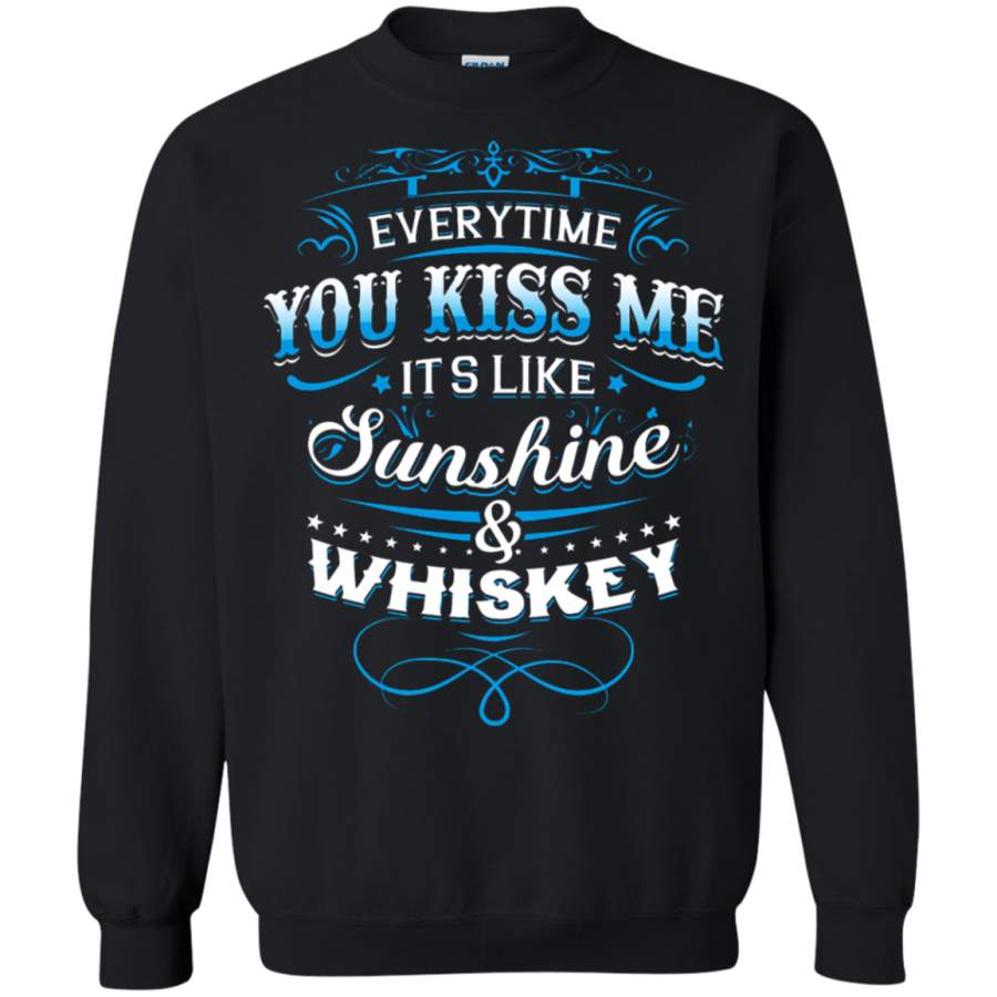 AGR Everytime You Kiss Me It_s Like Sunshine _ Whiskey Sweatshirt