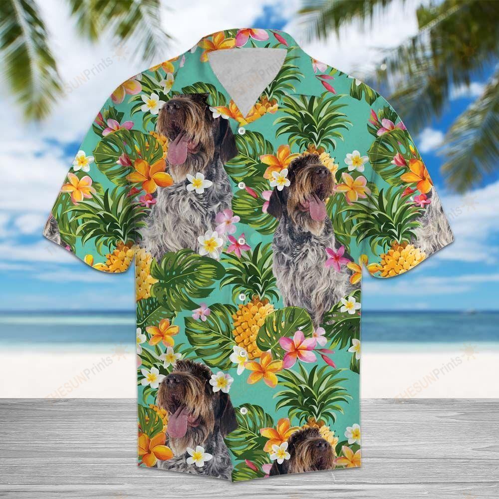 Tropical Pineapple Wirehaired Pointing Griffon Hawaiian Shirt Ha21370