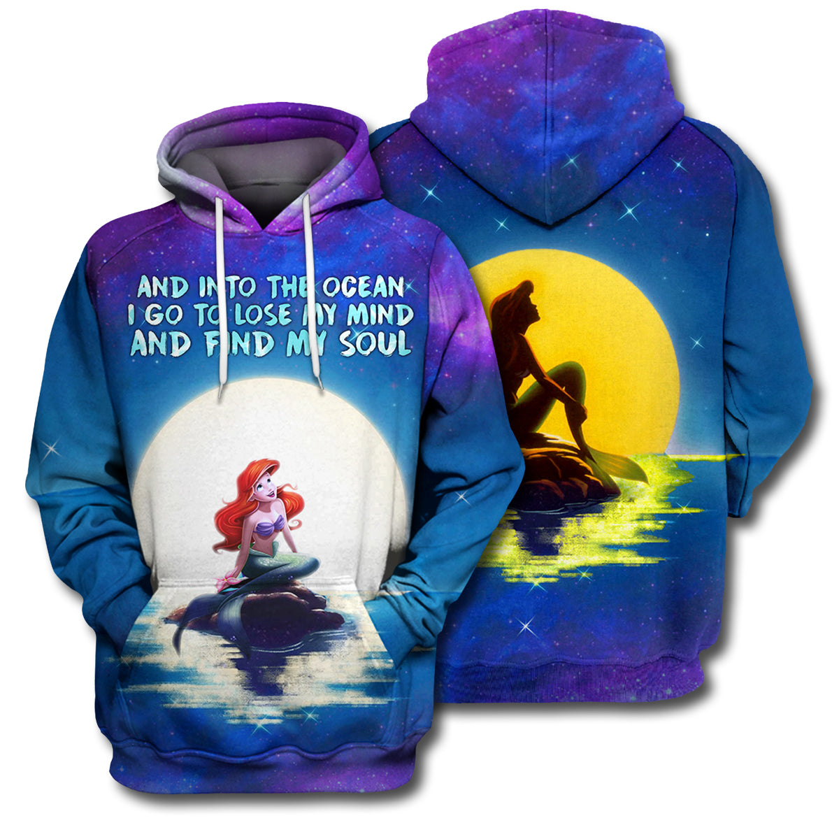 Unifinz Dn The Little Mermaid T-Shirt Ocean Mermaid T-Shirt Dn The Little Mermaid Hoodie Sweater 2022