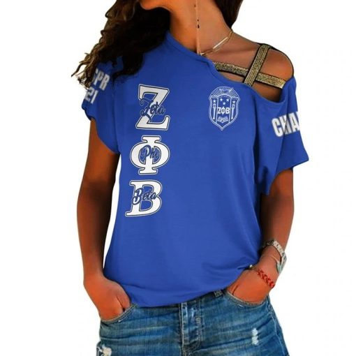 Zeta Phi Beta (Blue) One Shoulder Shirt