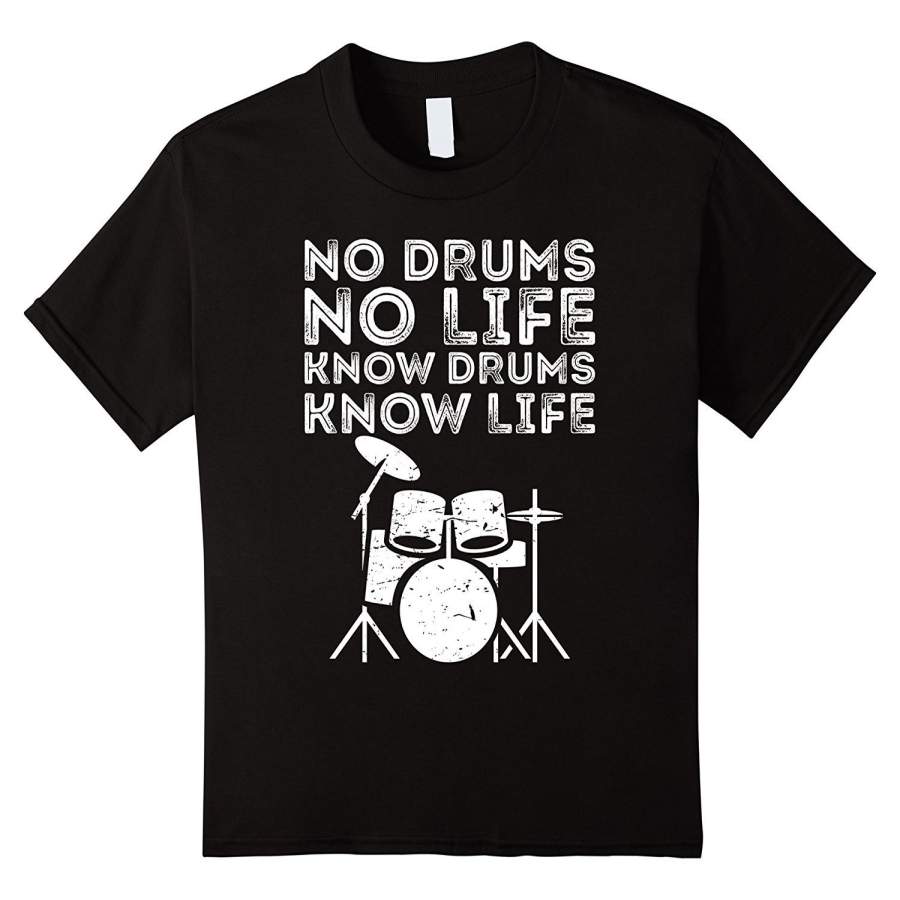 Fashion No Drums No Life Rock Roll Vintage Men’S T-Shirt Birthday Gift