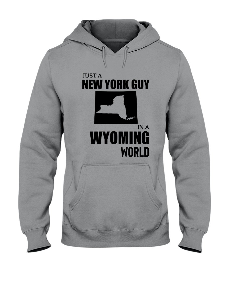 Just A New York Guy In A Wyoming  World Personalized Nation Gifts Hoodie