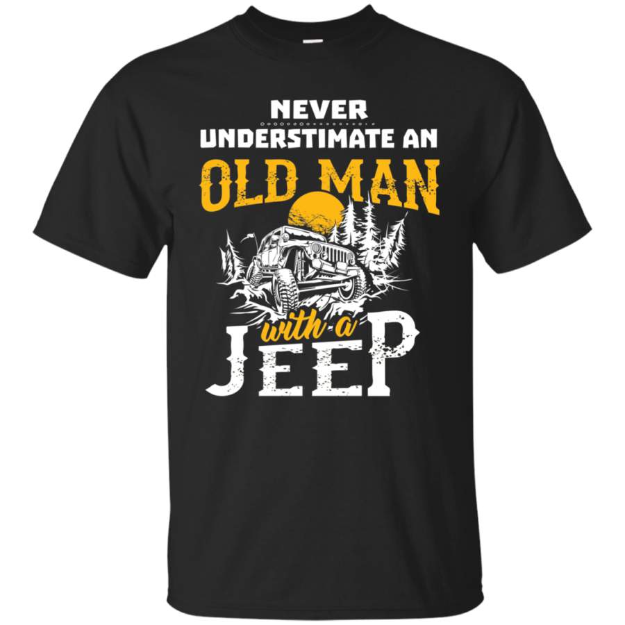 AGR NewmeUp Men’s Never Underestimate An Old Man With A Jeep Tshirts