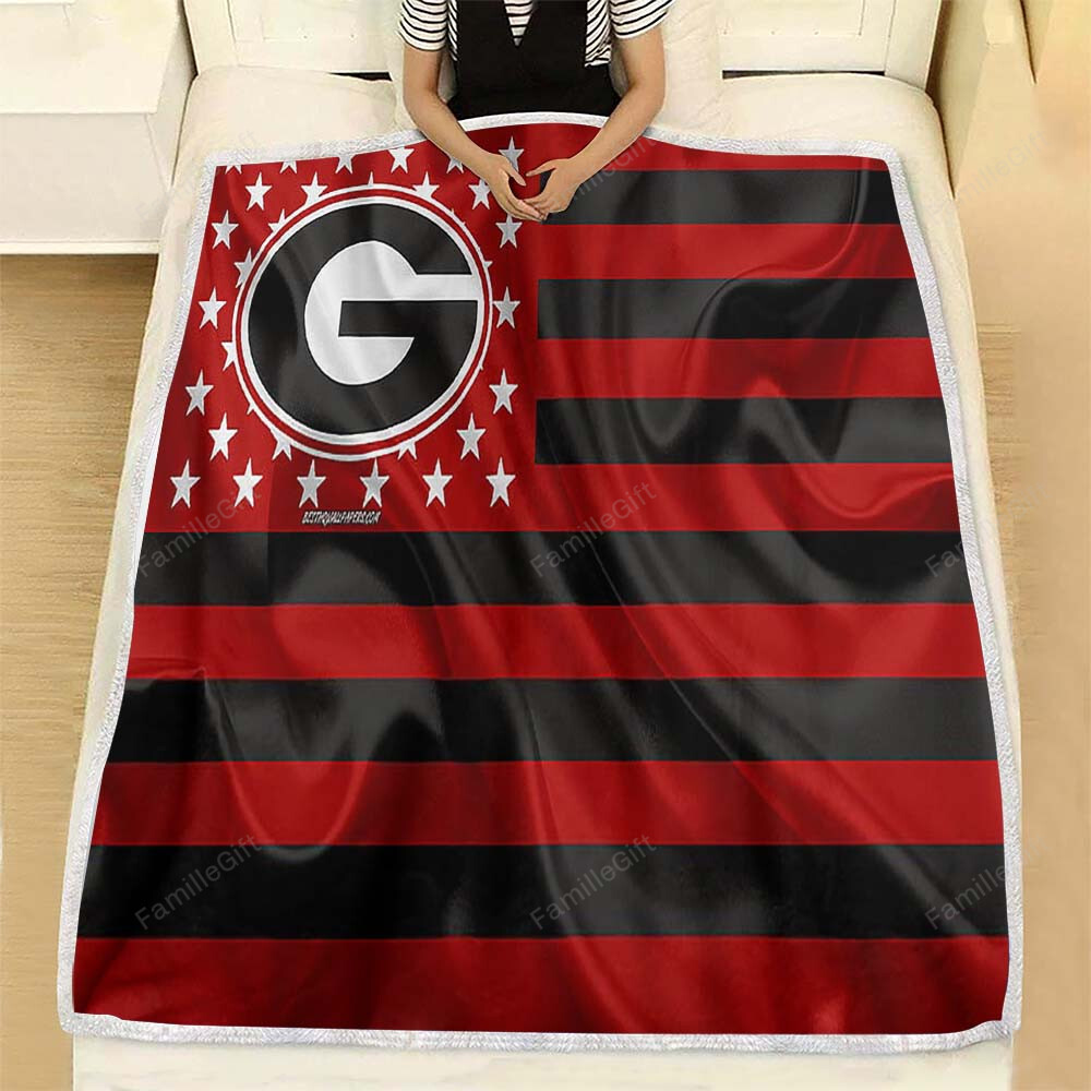 Georgia Bulldogs Fleece Blanket - American Football Soft Blanket, Warm Blanket Fashion24Hs