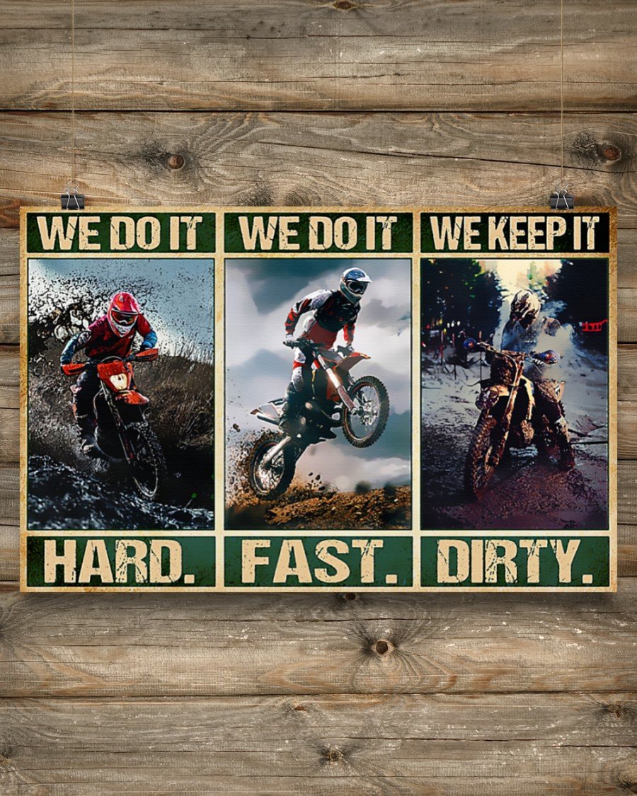 Motorcycle – We Do It Hard Horizontal Canvas And Poster | Wall Decor Visual Art