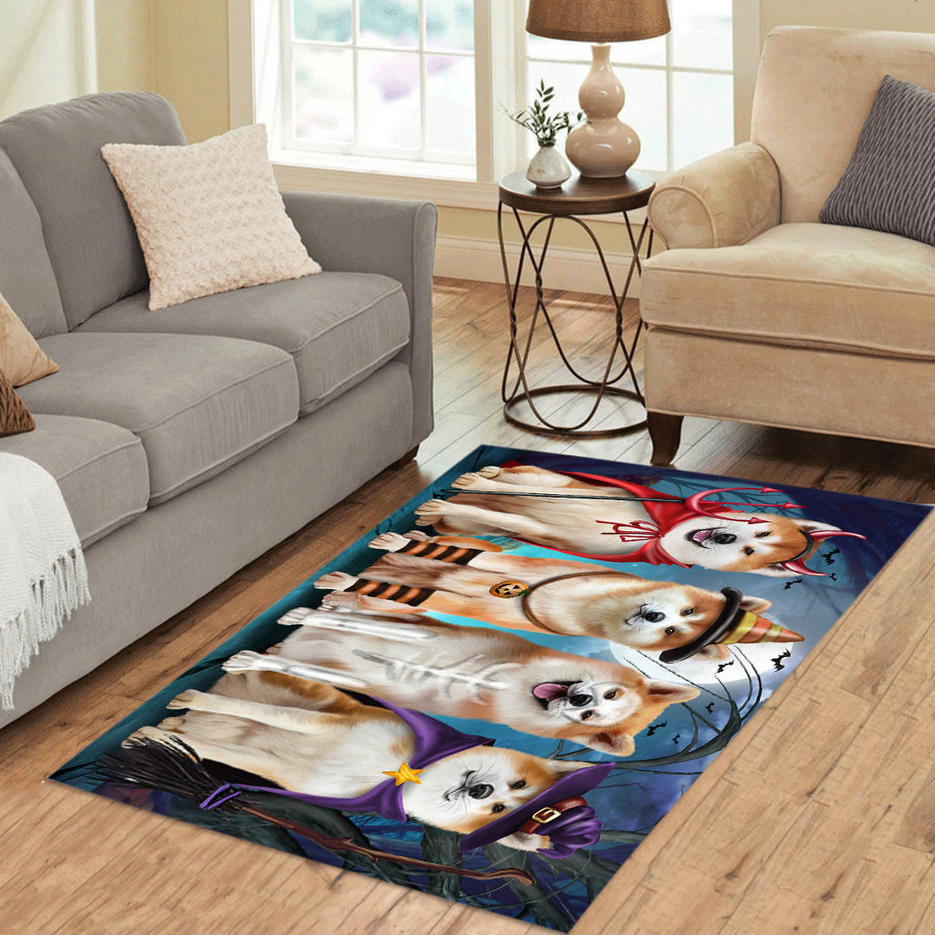 Halloween Trick Or Teat Akita Dogs Area Rug