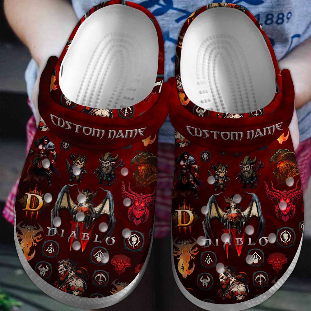 Diablo Game Crocs Crocband Clogs Shoes For Men Women and Kids