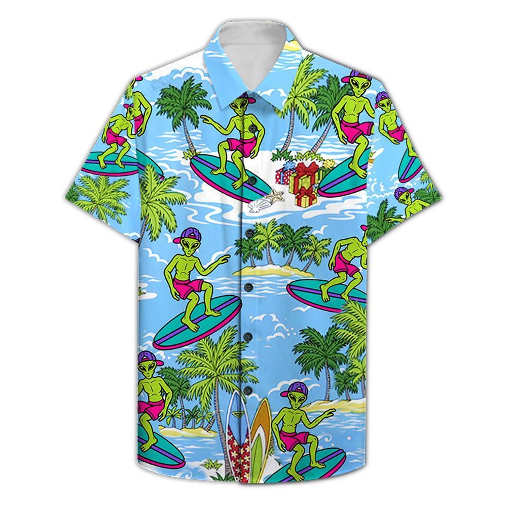 Alien Surfing Hawaiian Shirt Hwg007G