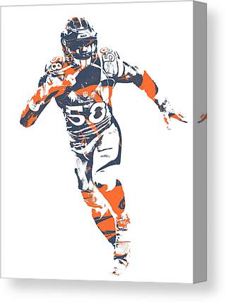 Von Miller Denver Broncos Pixel Art 40 Joe Hamilton Canvas Print