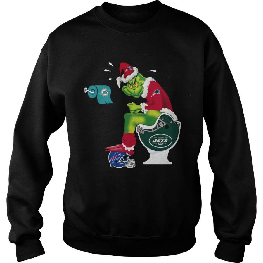 New England Patriots Grinch Santa Toilet Sweatshirt