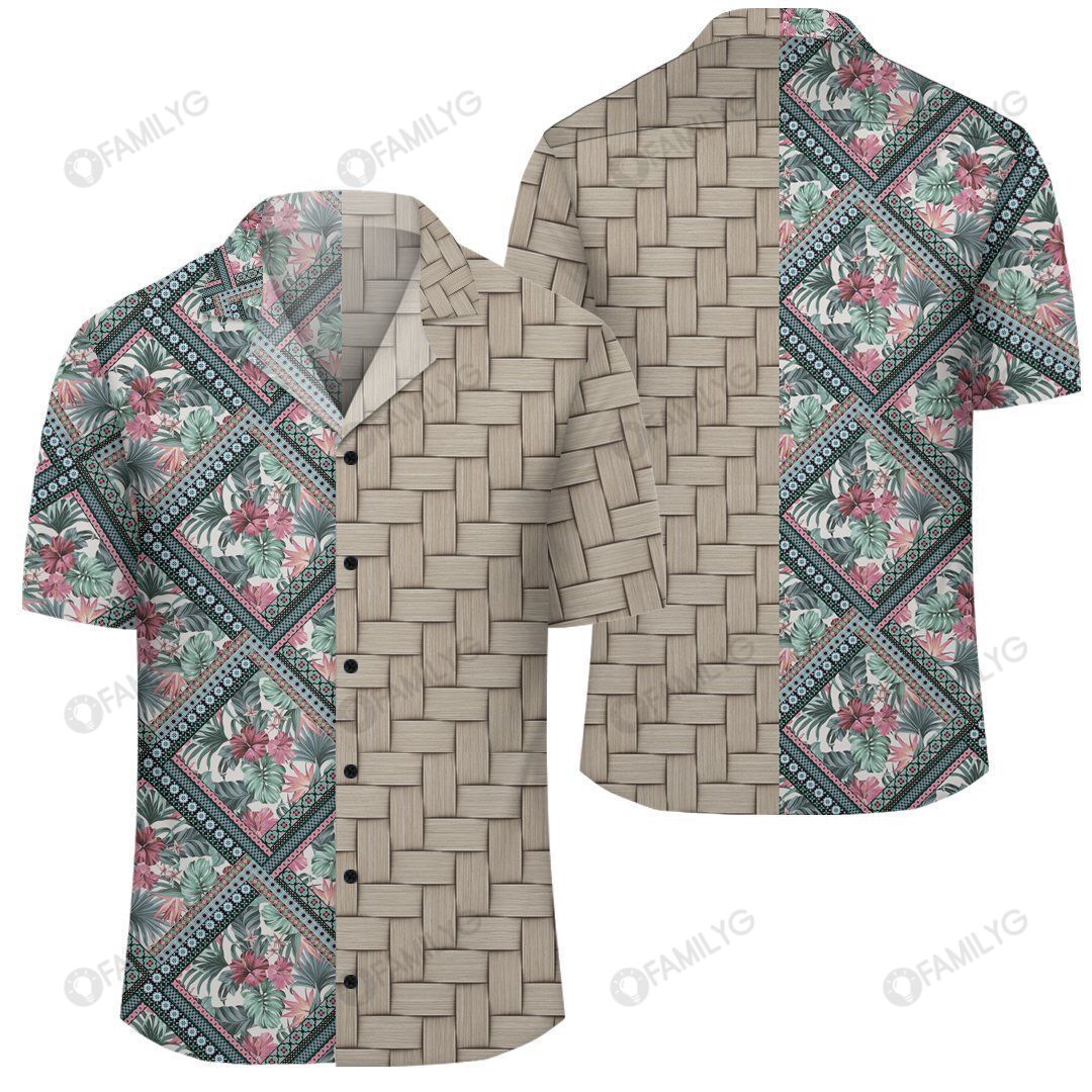 Hawaii Exotic Tropical Flowers In Pastel Colors Lauhala Moiety Hawaii Shirt Summer Hawaiian For Men, Women, Couple