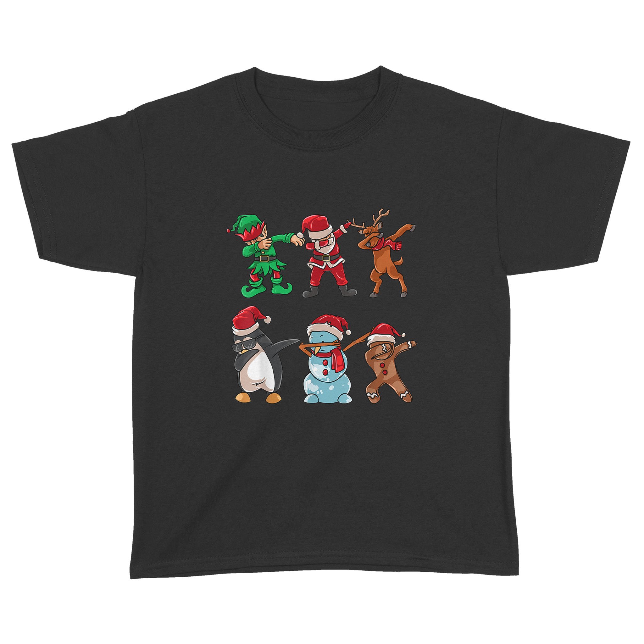 Dabbing Santa Christmas Crew Snowman Penguin – Standard Youth T-shirt