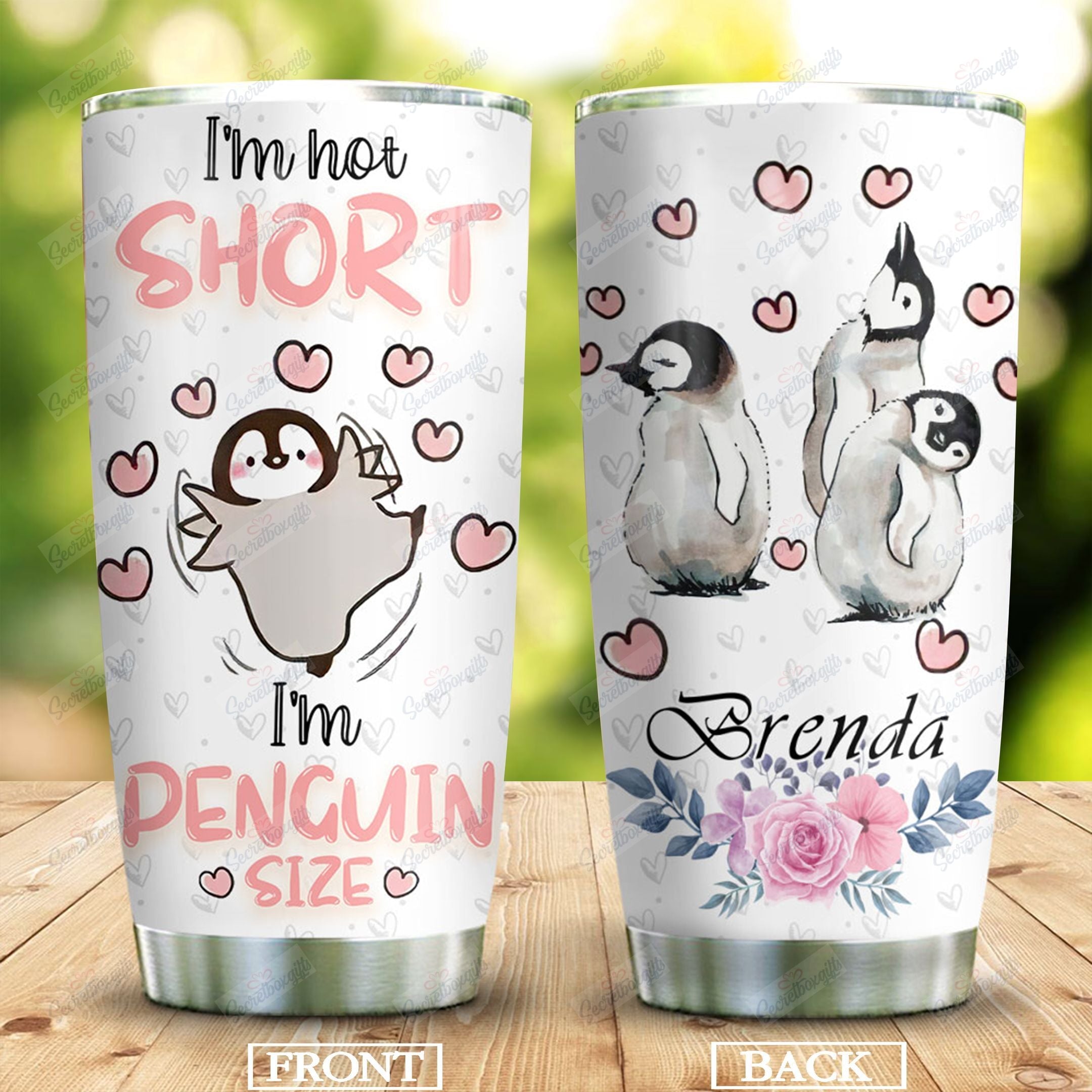 Penguin Personalized Dac231007 Stainless Steel Tumbler Customize Name, Text, Number