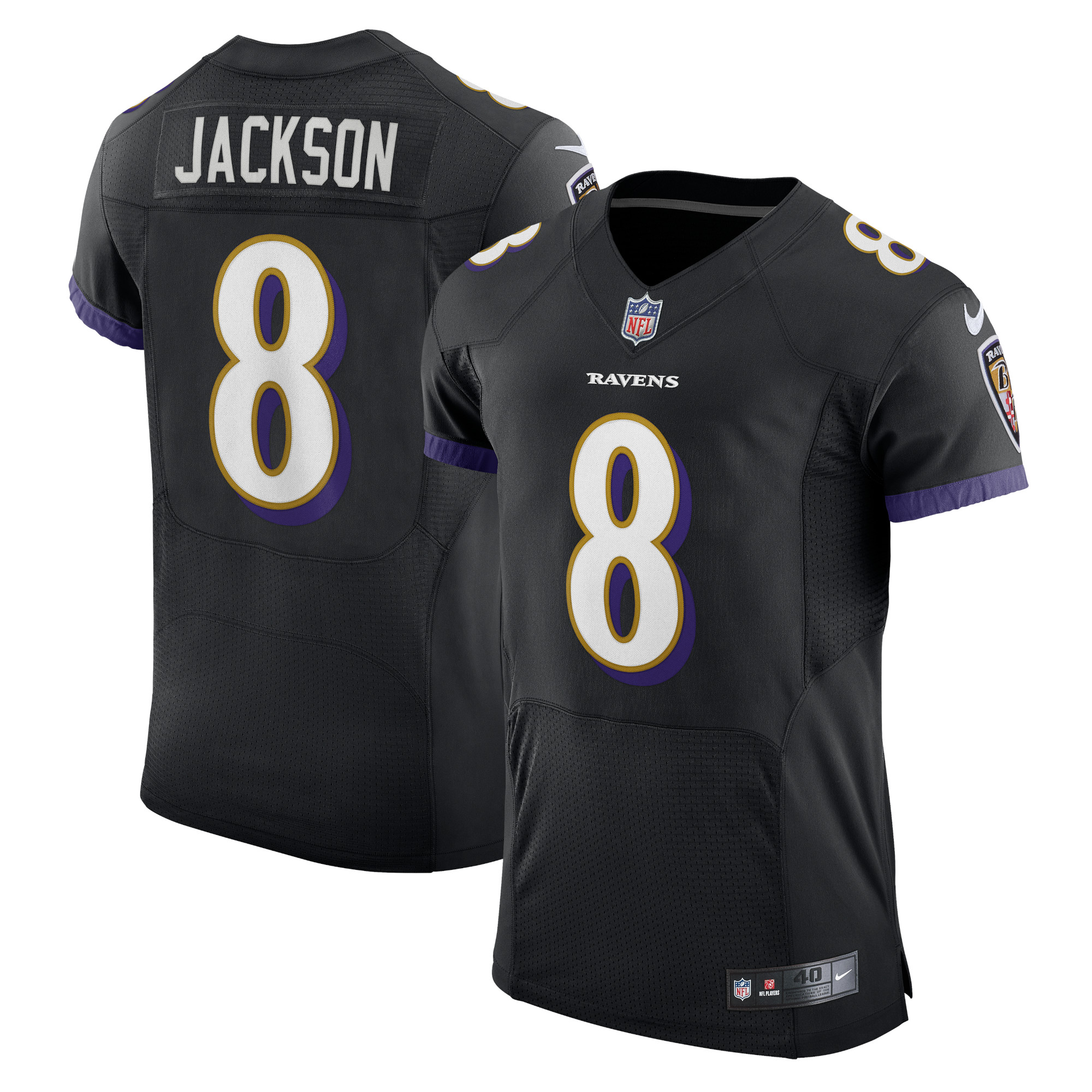 Men’s Baltimore Ravens Lamar Jackson Black Alternate Vapor Elite Player Jersey