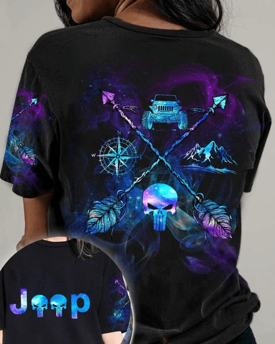 Jeep Girl Skull Smoke Galaxy Hoodie 3D #V