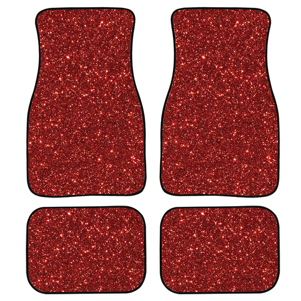 Burgundy Glitter Texture Print Front And Back Car Floor Mats, Front Car Mat