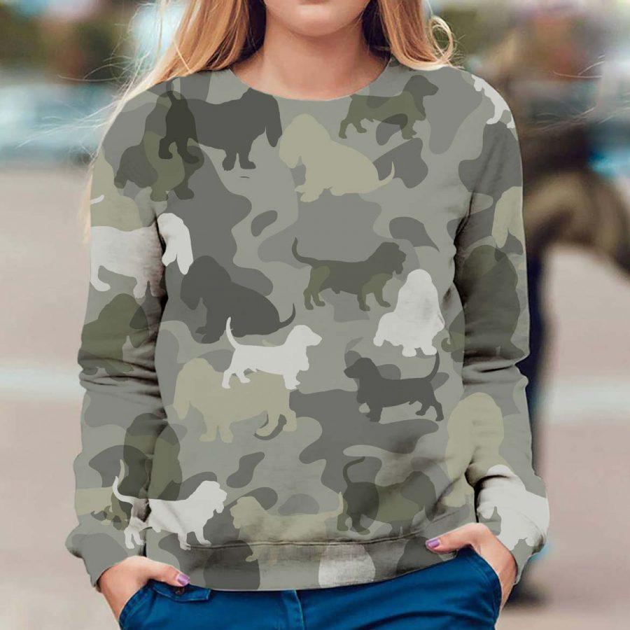 Basset Hound – Camo – Premium Dog Christmas Ugly Sweatshirt, Dog Ugly Sweater