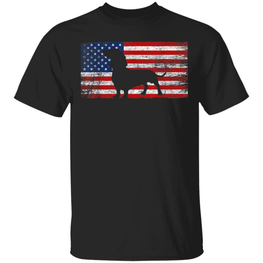 American Flag Dachshund Dog Lover 4th of July TShirt Gift