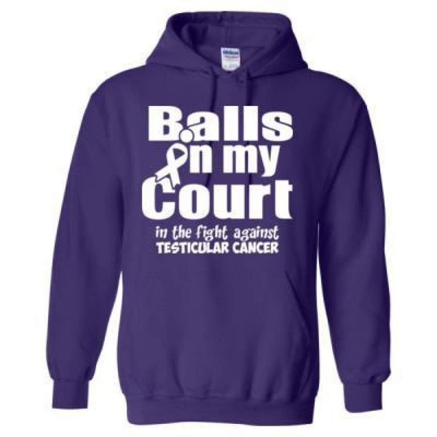 AGR Balls In My Court In The Fight Against Testicular Cancer – Heavy Blend™ Hooded Sweatshirt