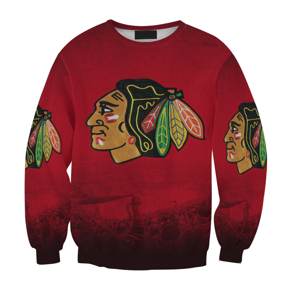 Chicago Blackhawks Emblem Texture4 Gift For Fan 3D Full Printing Sweatshirt