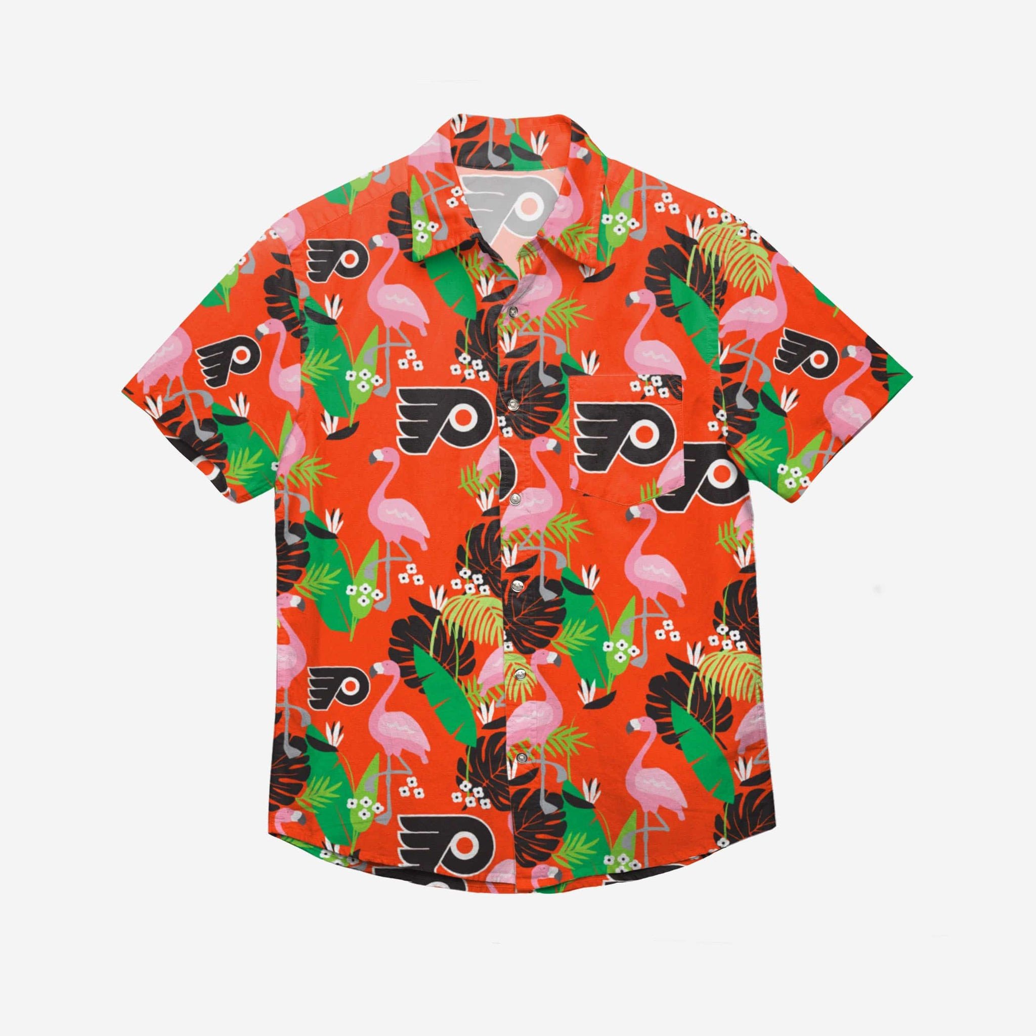 Philadelphia Flyers Floral Button Up Hawaii Shirt Ha80463