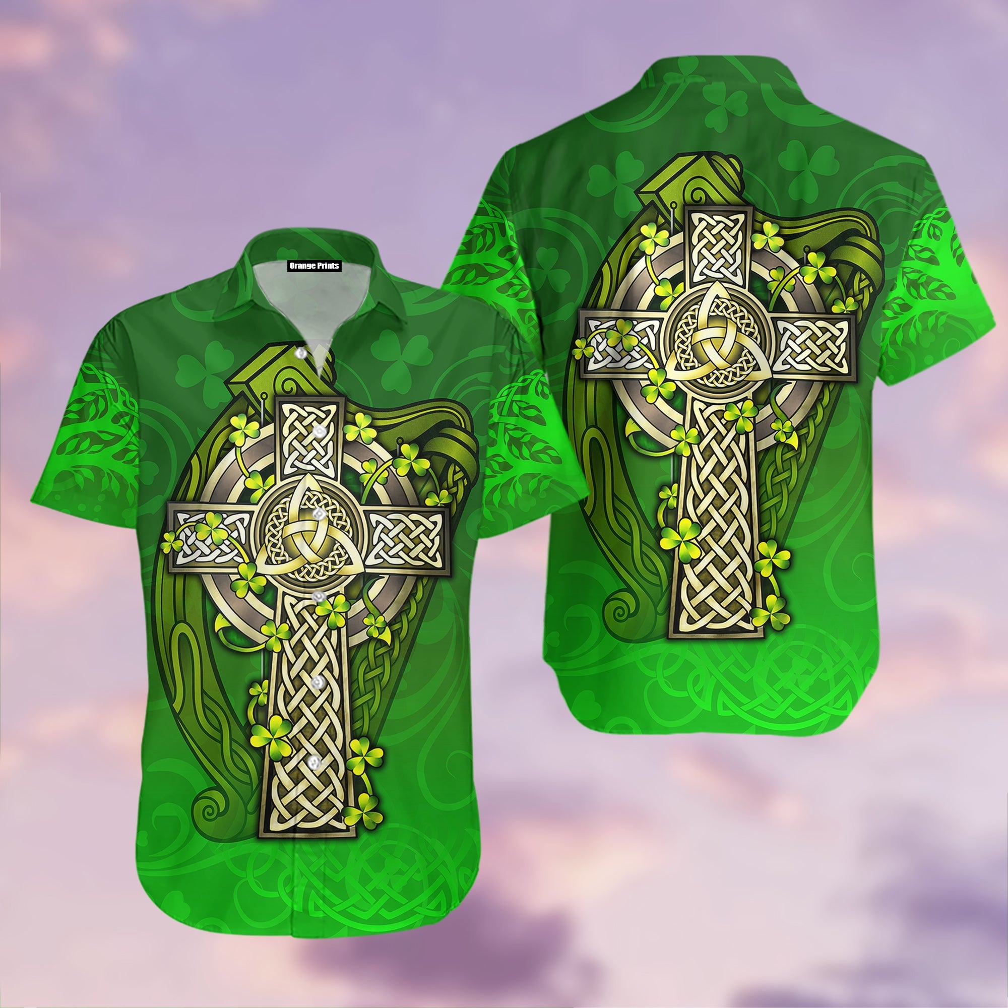 Irish Celtic Cross And The Harp Hawaii Shirt For Men Women Adult Ha22590