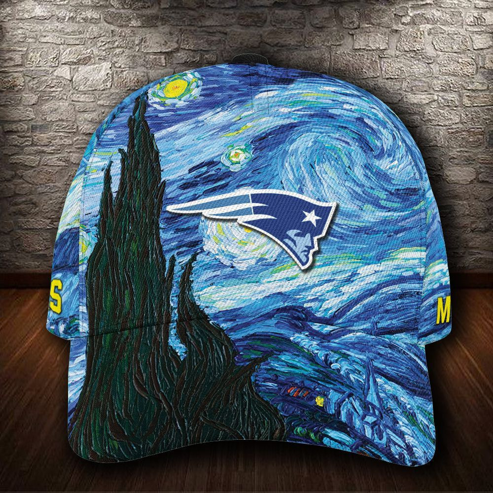 Personalized New England Patriots Starry Night Van Gogh All Over Print 3D Baseball Cap