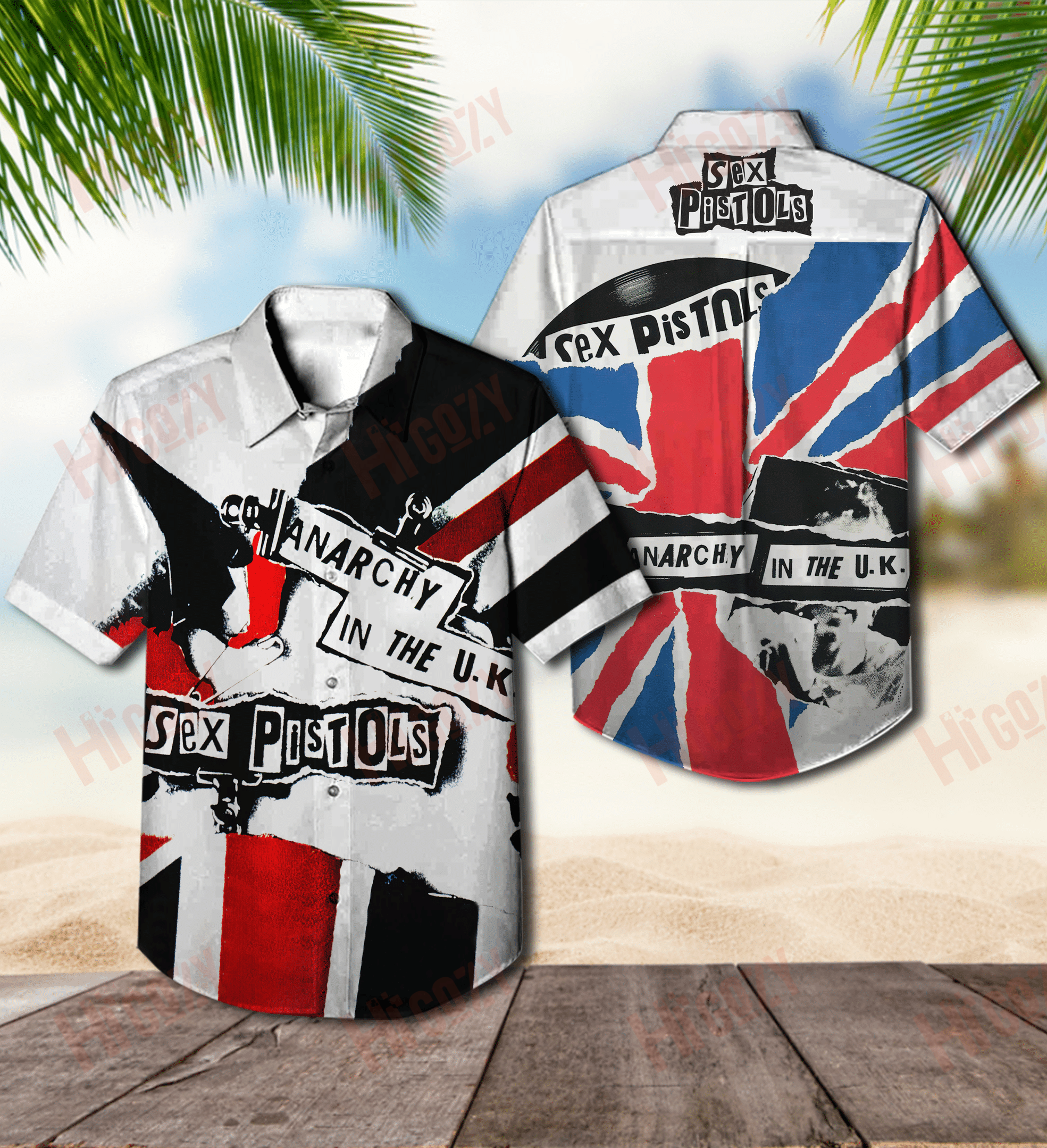 Sex Pistols Hawaii Anarchy In The Casual Shirt Ha54639