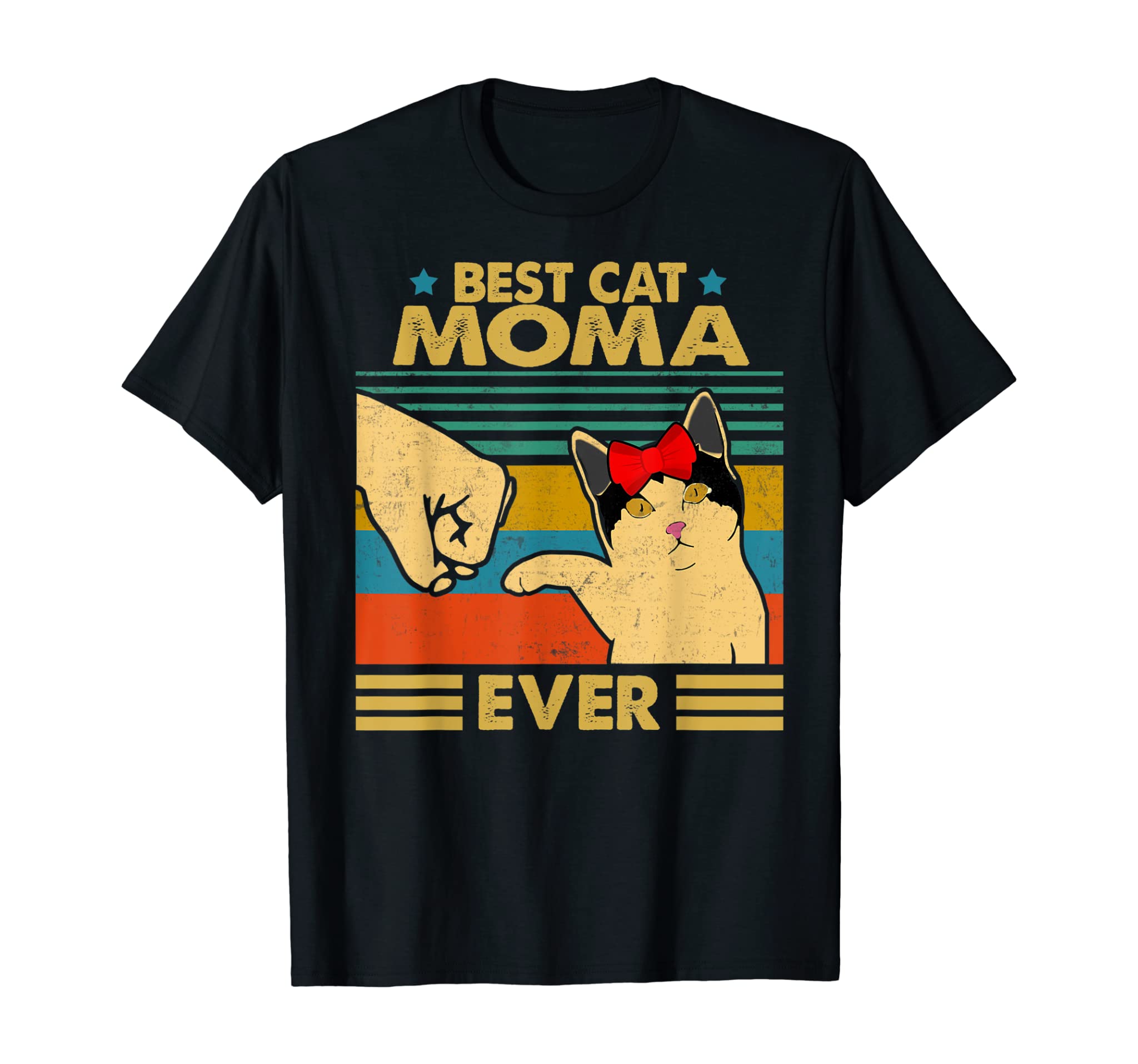 Vintage Best Cat Moma Ever Tees Lover Cats Moma