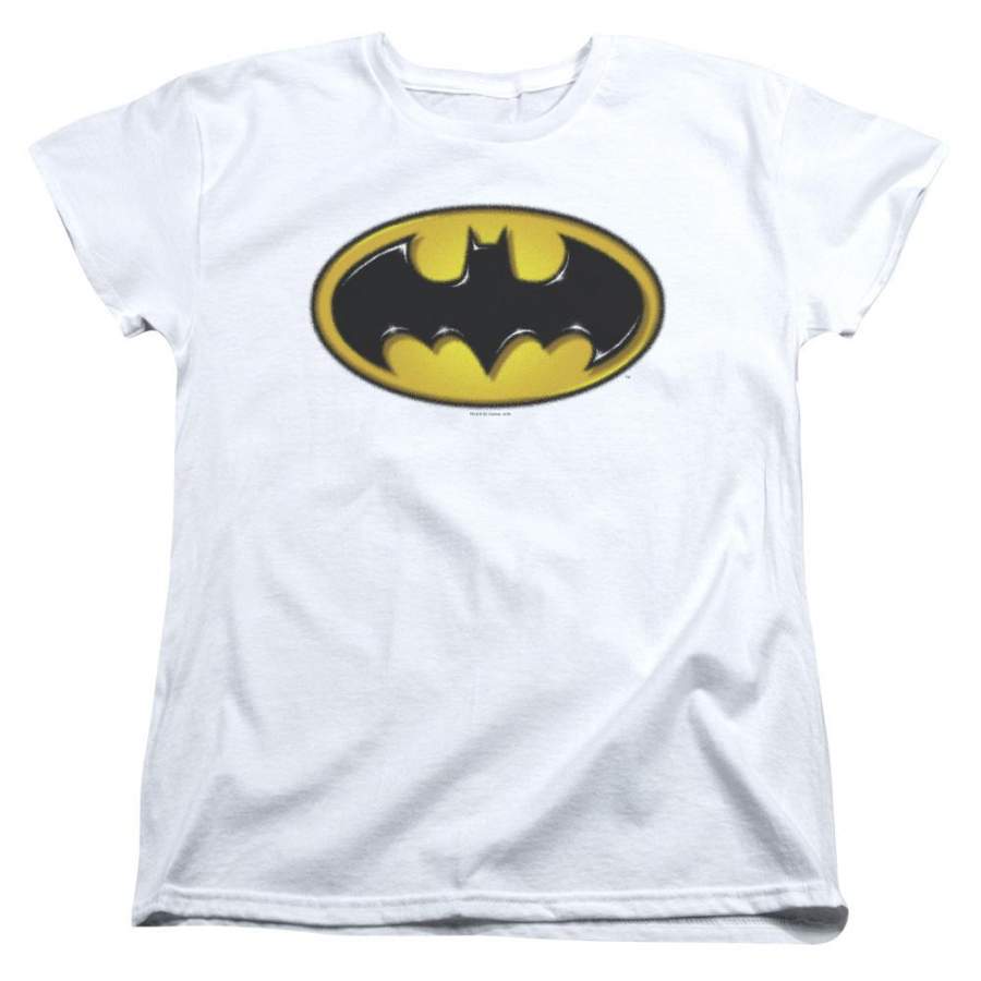 Batman Airbrush Bat Symbol Women’s 18/1 Cotton Short-Sleeve T-Shirt