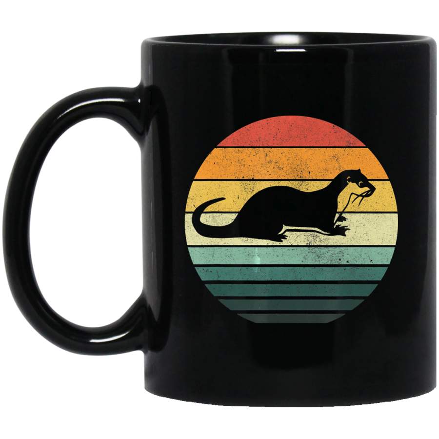 Sea Otter Sunset Retro Vintage 70s Animal Nature Lover Coffee Mug