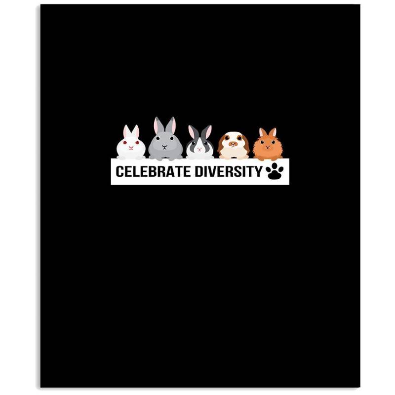 Cute Bunnies Rabbits Celebrate Diversity Vertical Poster