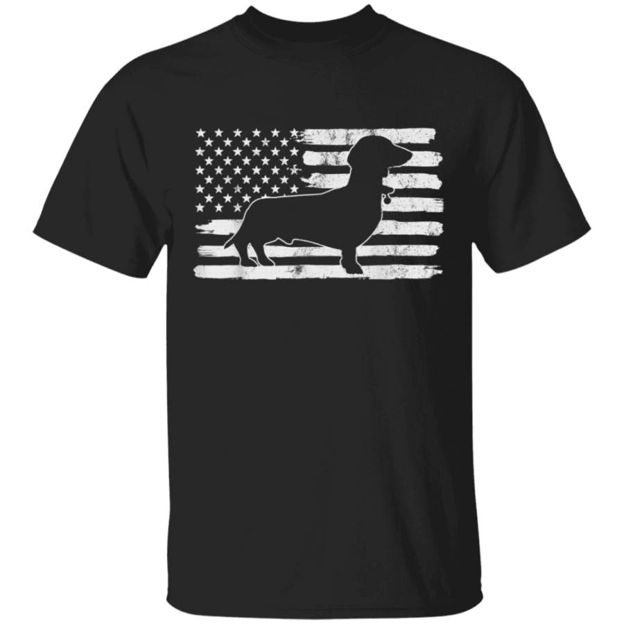 Dachshund USA Flag America 4th Of July Vintage TShirt