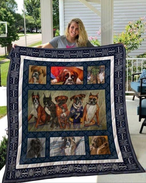 Boxer Dog Quilt Blanket Great Customized Gifts For Birthday Christmas Thanksgiving Anniversary