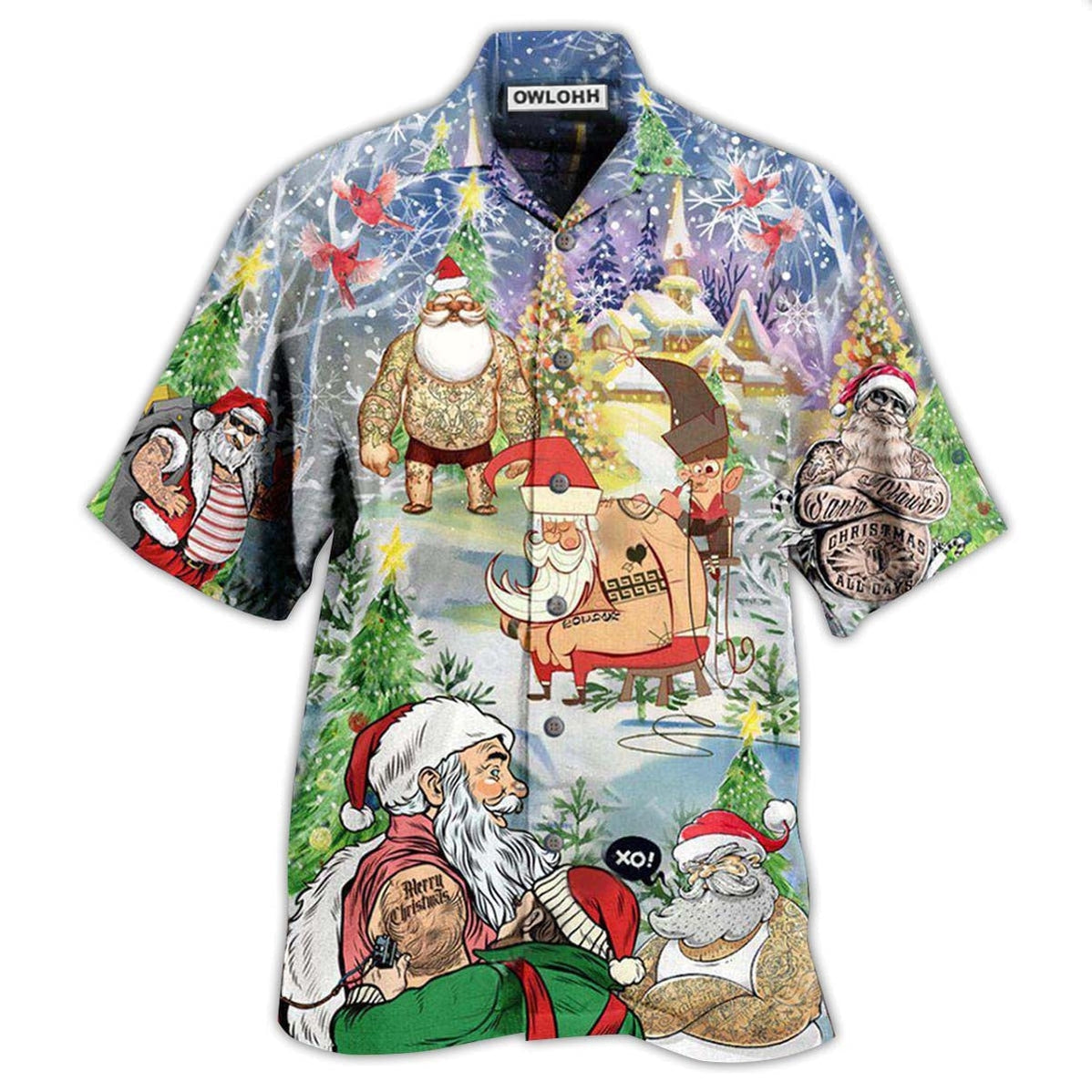 Tattoo Cool Santa Claus Christmas Hawaii Shirt Ha85926