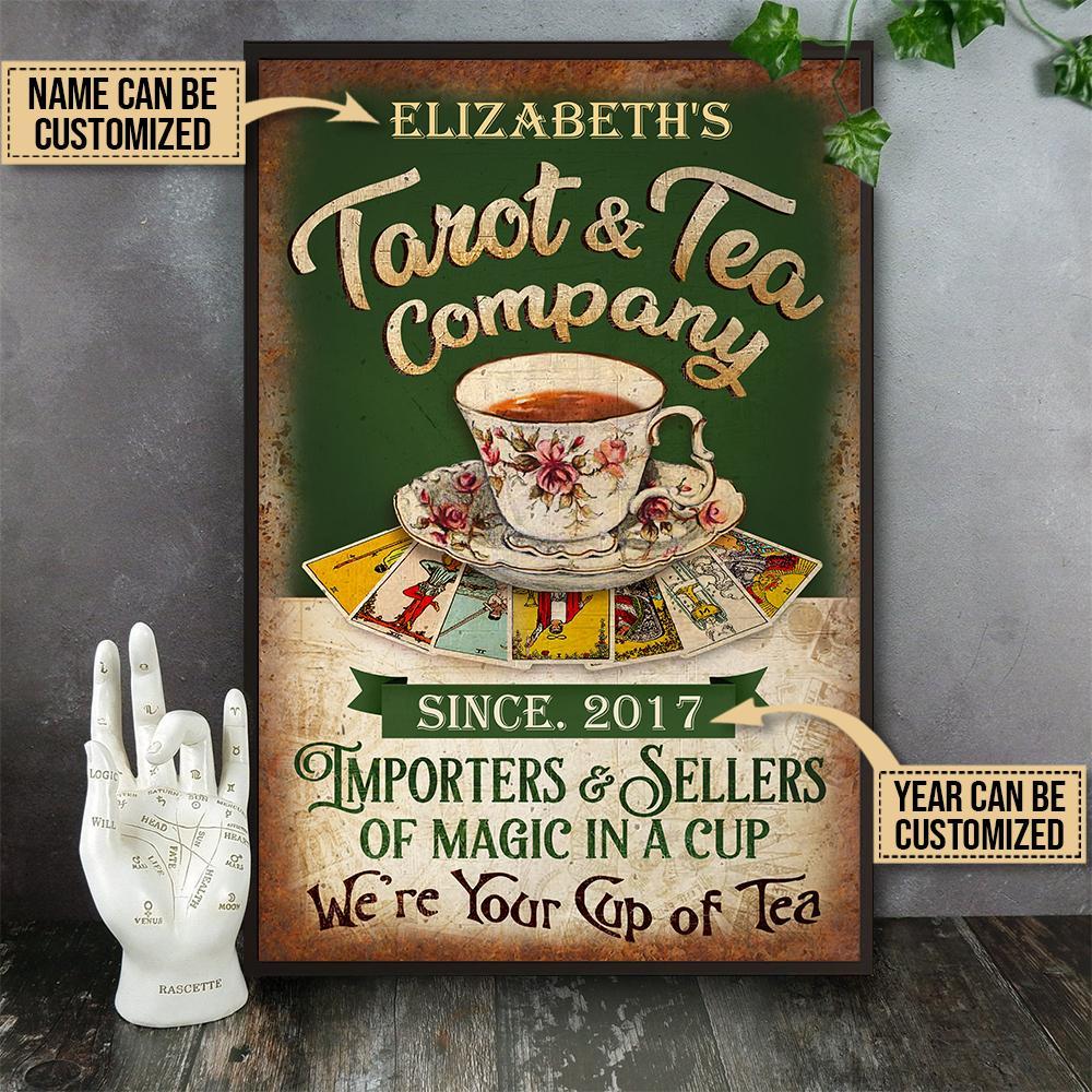 Aeticon Gifts Personalized Tarot Tea Company Green Magic Canvas Mom Dad Gift Home Decor